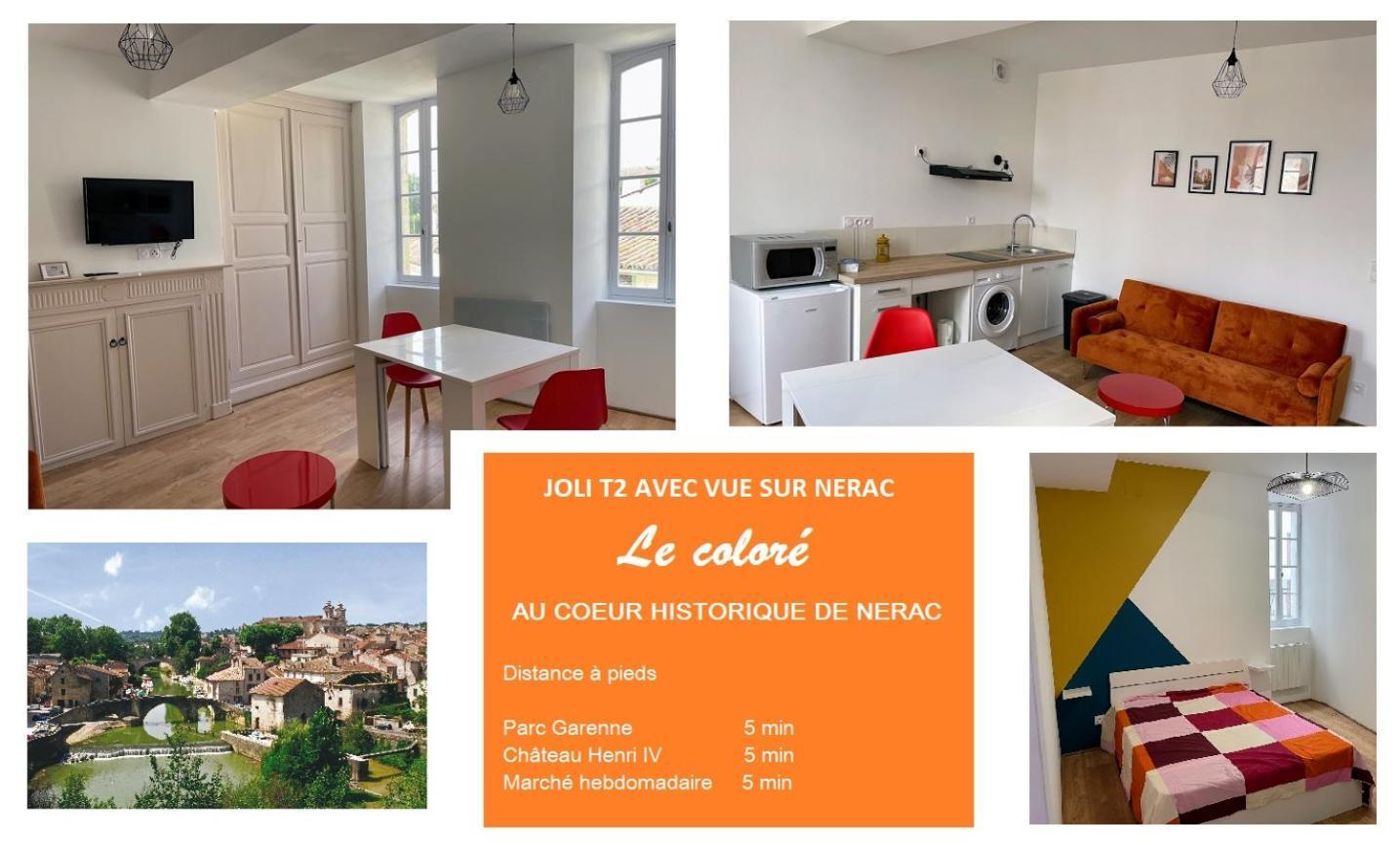Le Colore- T2 Confortable Avec Vue Sur Нерак Экстерьер фото